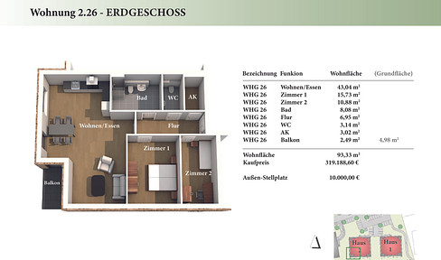 3 Zimmer EG Neubau-Eigentumswohnung 2.26
