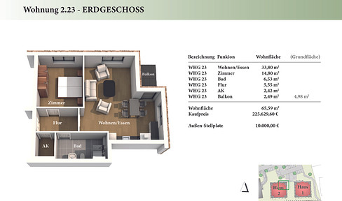 2 Zimmer EG Neubau-Eigentumswohnung 2.23