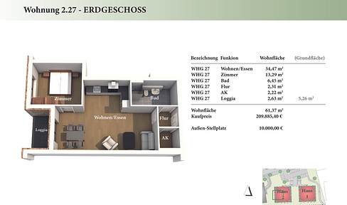 2 Zimmer EG Neubau-Eigentumswohnung 2.27