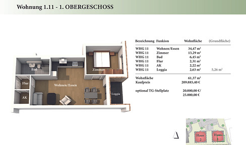 2 room 1st floor new build condominium 1.11