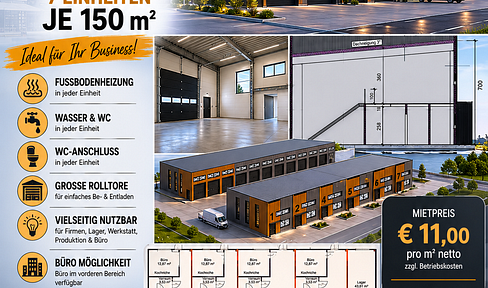 Business units / warehouses, 150 m², in Klagenfurt-Ebenthal – new construction starting in 2027.