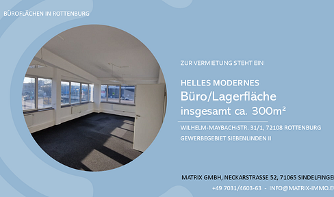Helle moderne Büroflächen (Lager) insgesamt ca. 300 m²