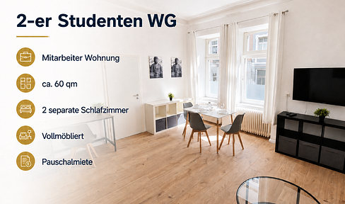 Attention students! Shared apartment for two people in Aachen, near the RWTH University - all-inclusive rent.