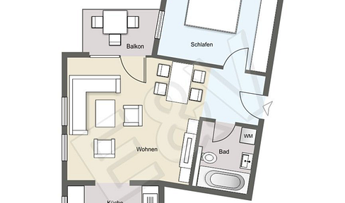 2-Zimmerwohnung im 1.OG mit Balkon in Heilbronn zu vermieten