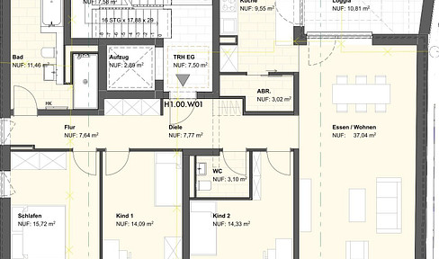 Schicke Wohnung-Neubau- in Bischofsheim Ortsmitte