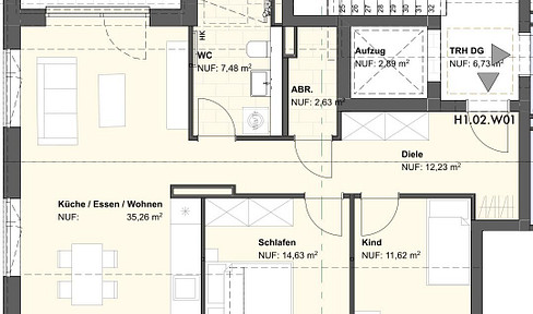 Schicke-Neubau-Dachwohnung in Bischofsheim Ortsmitte