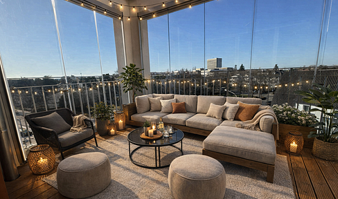 Erstbezug: Exklusive 2‑Zimmer‑Wohnung mit schließbarer Loggia, Aufzug, Parkett & Designküche