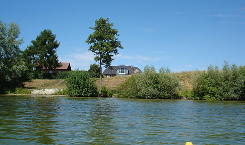 House by the lake, architect's house in country house style