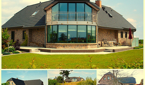 House by the lake, architect's house in country house style