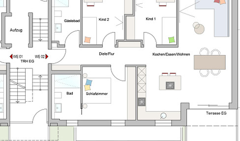 Erstbezug: 4-Zimmer Erdgeschosswohnung in zentraler Lage