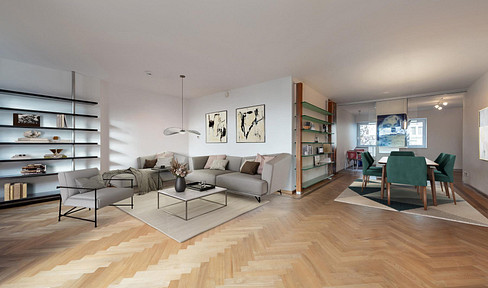Modern living space in a central location, underground parking, flexible floor plan, close to underground and suburban trains, elevator