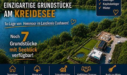 Seegrundstück LK Cuxhaven ca. 970 m² 1. Reihe, Panorama-Seeblick, 1a-Lage von 21745 Hemmoor