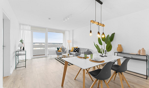 Refurbished 3-room apartment with swimming pool, sauna and underground parking space