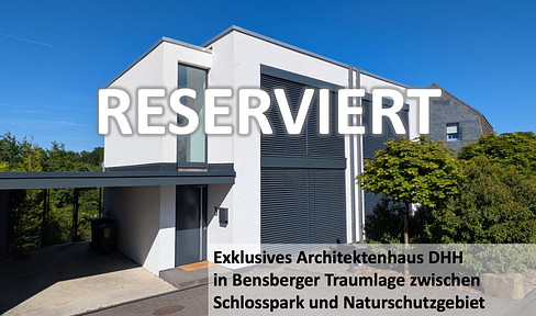 RESERVED Exclusive architect's house DHH in Bensberg dream location between castle park and nature reserve