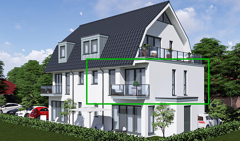 Sunny top-floor apartment with balcony, carport, in a central location in Bad Zwischenahn