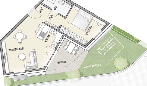 Stilvoll wohnen mit Garten: Moderne und helle 2,5-Zimmer-Neubauwohnung in ruhiger Lage