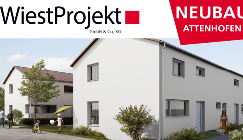 NEUBAU Attenhofen: 1 moderne Doppelhaushälfte mit Keller+Garage+Stellplatz, Provisionsfrei