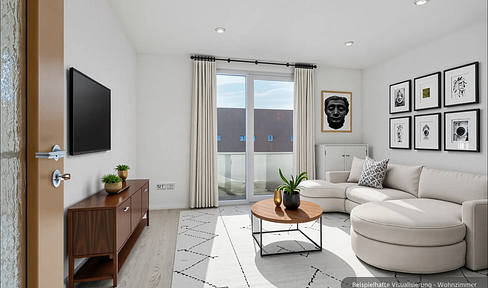 Light-flooded 3-room apartment with two balconies and modern fitted kitchen