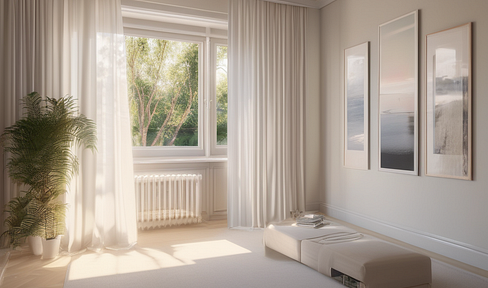 Tasteful, renovated 3-room apartment with upscale interior and balcony in Düsseldorf