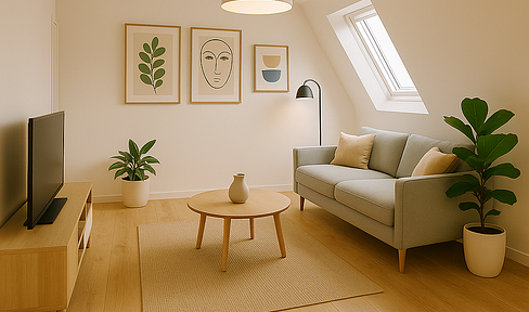 Extensively renovated top-floor apartment with far-reaching views