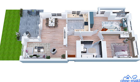3-Zimmer EG-Wohnung mit Terrasse / kleinen Garten in Bernau (Waldsiedlung)!