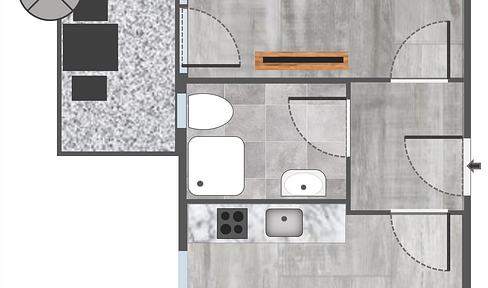sanierte 2-Zimmerwohnung in Aussichtslage im Rodgebiet