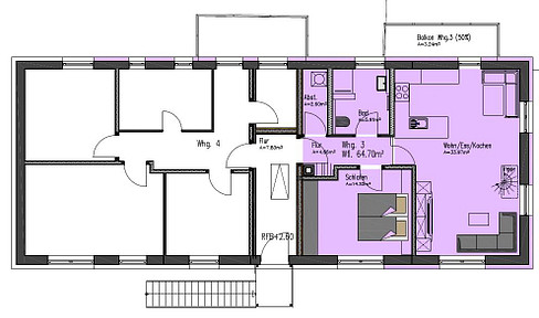 2,5 Zimmer Wohnung mit gr. Dachterasse im OG, kernsaniert