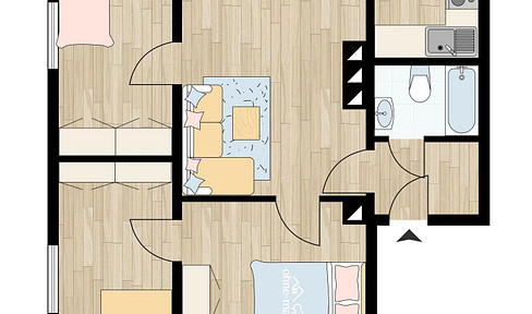 renovated 4 room apartment with garden