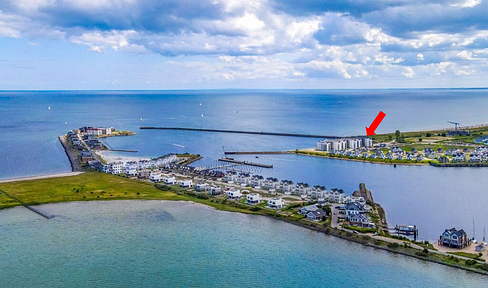 Modern vacation apartment in direct waterside location on the Baltic Sea as an investment - no brokerage fees