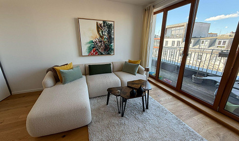 3 Zimmer Möbliert Neubau Balkon Sonnenuntergang Hell Fahrstuhl