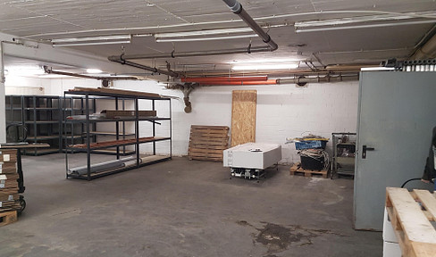 Small storage area in the basement with freight elevator, versatile use