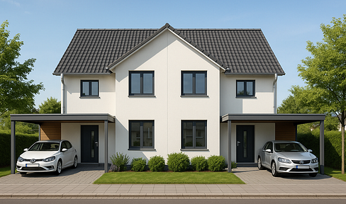 Building plot for a modern semi-detached house in Nesselried