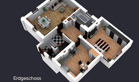 Erstbezug nach Sanierung mit Einbauküche: Stilvolle 2-Zimmer-Hochparterre-Wohnung