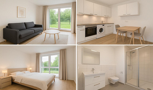 New build: Fully furnished 2-room apartment with terrace near Hamburg Airport