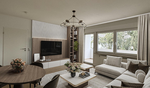 Lavishly renovated 2-room apartment with loggia & garage in an absolutely quiet location in Ampfing