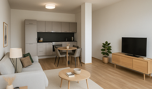 Luxuriöse Dachgeschosswohnung | Erstbezug | 2 Zimmer + sonnenverwöhnter Südbalkon (10m²)