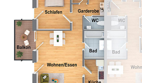 2.5-room apartment: 73 m², balcony, cellar, first occupancy 2025, 73117 Wangen bei Göppingen buy (143)