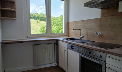 Live like in a new building above the rooftops of Jena - bright, renovated 3-room apartment with balcony and fitted kitchen