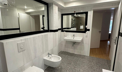 Exclusive 3-room, first occupancy 115m²+ garden, only 6-flats, large property, marble, air conditioning, parquet, bidet