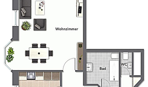Beautiful 3-room apartment in Düsseldorf-Kaiserswerth with TG space commission-free