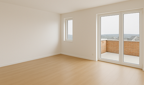 First-time occupancy after renovation: 1-room apartment in Maintal Bischofsheim with skyline view and fitted kitchen