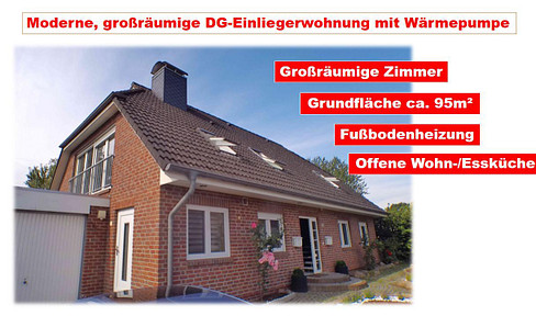Große 3,5 Zi- DG Wohnung in ZFH in IZ - Gepflegt,ruhig,modern, mit Fußbodenheizung und Wärmepumpe