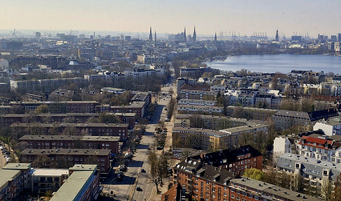 Above the rooftops of Hamburg