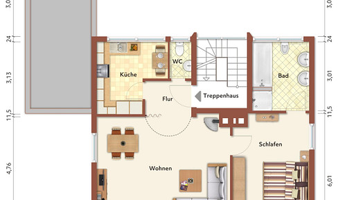 2 rooms S-Feuerbach central 80m² available ideal for working couple