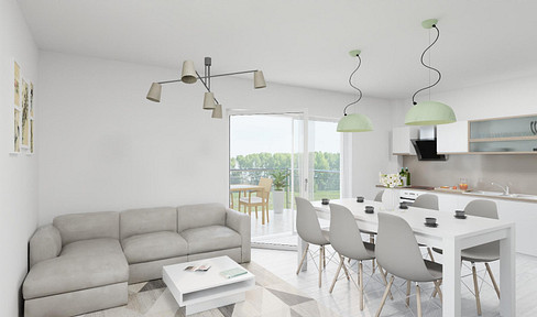 Moderne 3,5-Zi.-OG-Whg. in Ergenzingen – zentral mit Balkon & VVS-Bahnhof fußläufig in 5 Min.