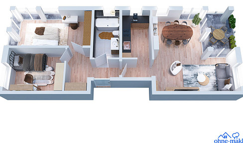 Sunny 3-room apartment with balcony, fitted kitchen & parquet flooring - Bernau Waldsiedlung