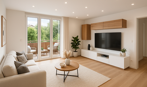 Completely renovated 3-room apartment with balcony, kitchen as desired & parking spaces - commission-free!