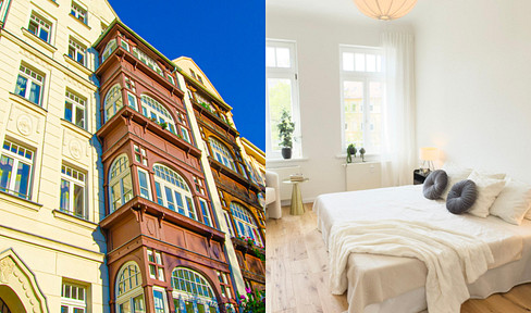 Beautiful, newly renovated Wilhelminian style building with a view of the countryside