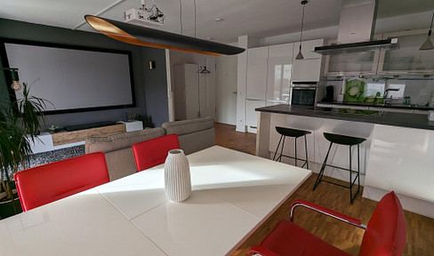 Fantastic apartment with its own garden on the banks of the Neckar