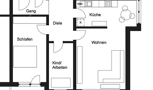 Frisch sanierte 3 Zimmer Wohnung in Neubiberg